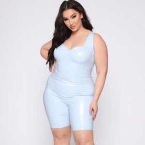 Fashionnova- Kristen Latex Romper (XL)